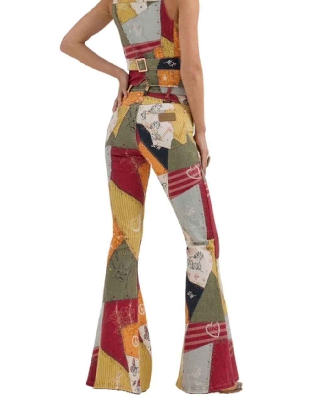 Wrangler x Lainey Wilson Printed Patchwork Sundown Flare Jeans